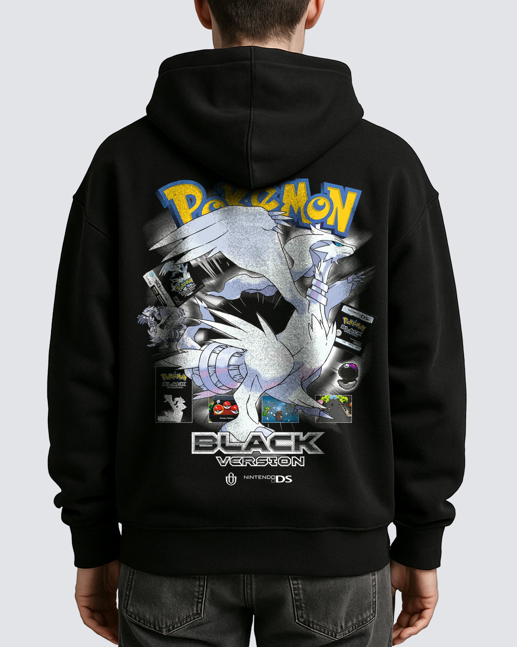 Video Games 'PKMN Black Version' Overisized Hoodie