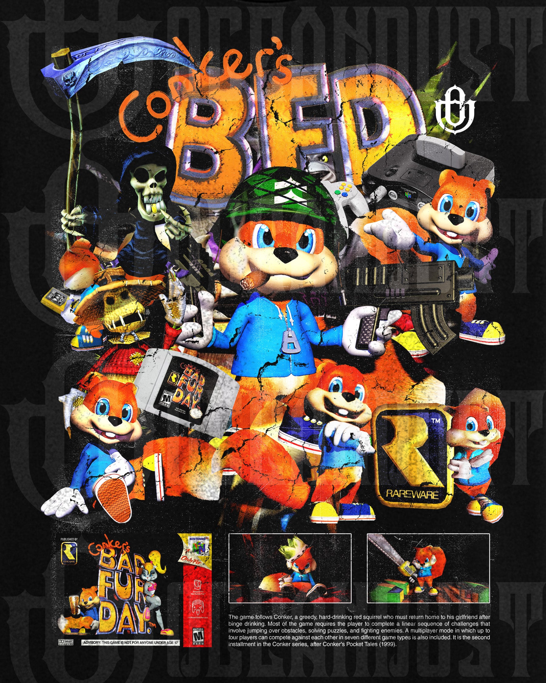 Video Games 'Conker's Bad Fur Day' Oversized T-Shirt