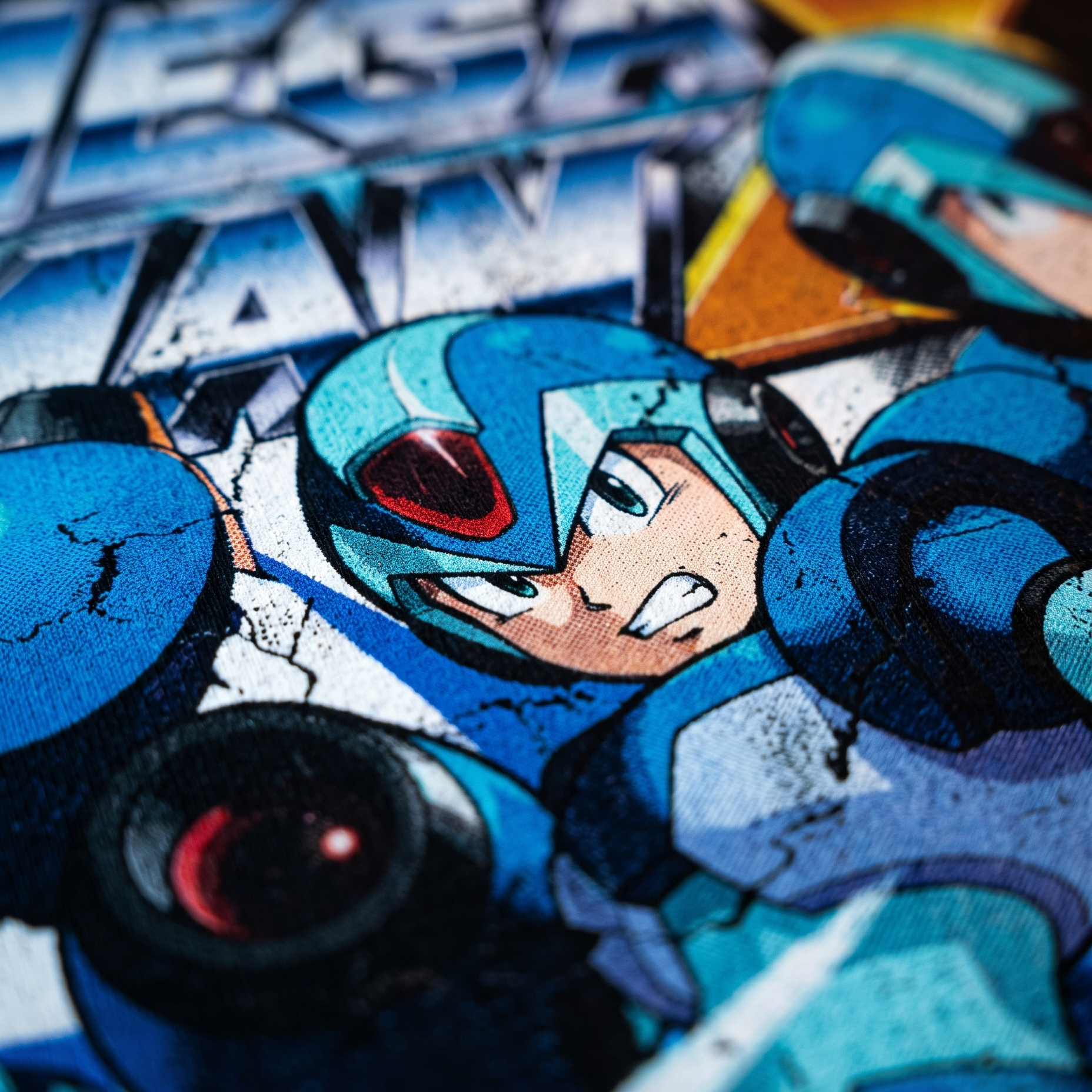 megaman print close-up